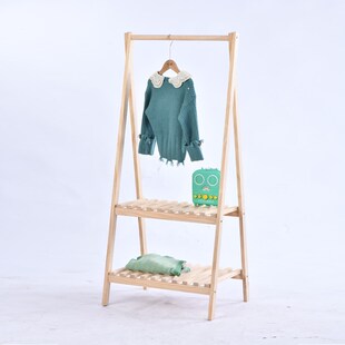 实木落地架童装挂衣架童装店展示架货架服装店女装店木质陈列架子
