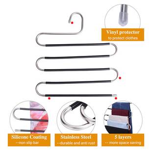 Five S- Layers Trouser Hanger Hangers Space-Saving Clothes