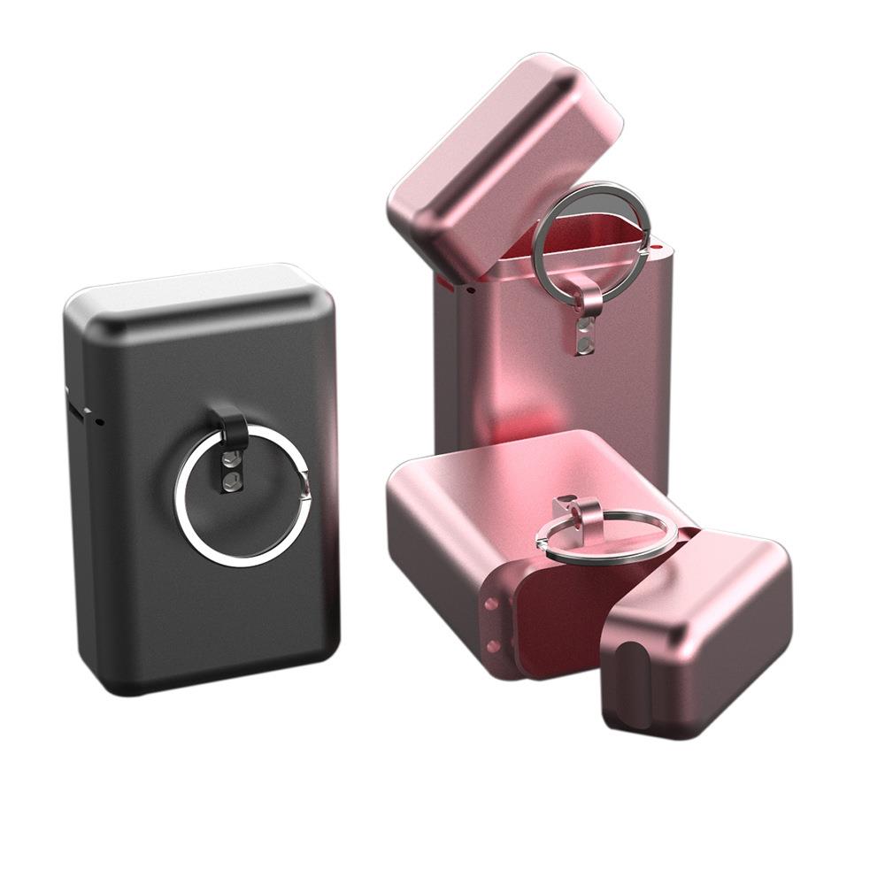 BOSMAA汽车钥匙屏蔽盒子KB022带环扣铝制金属转轴翻盖磁铁吸合盒