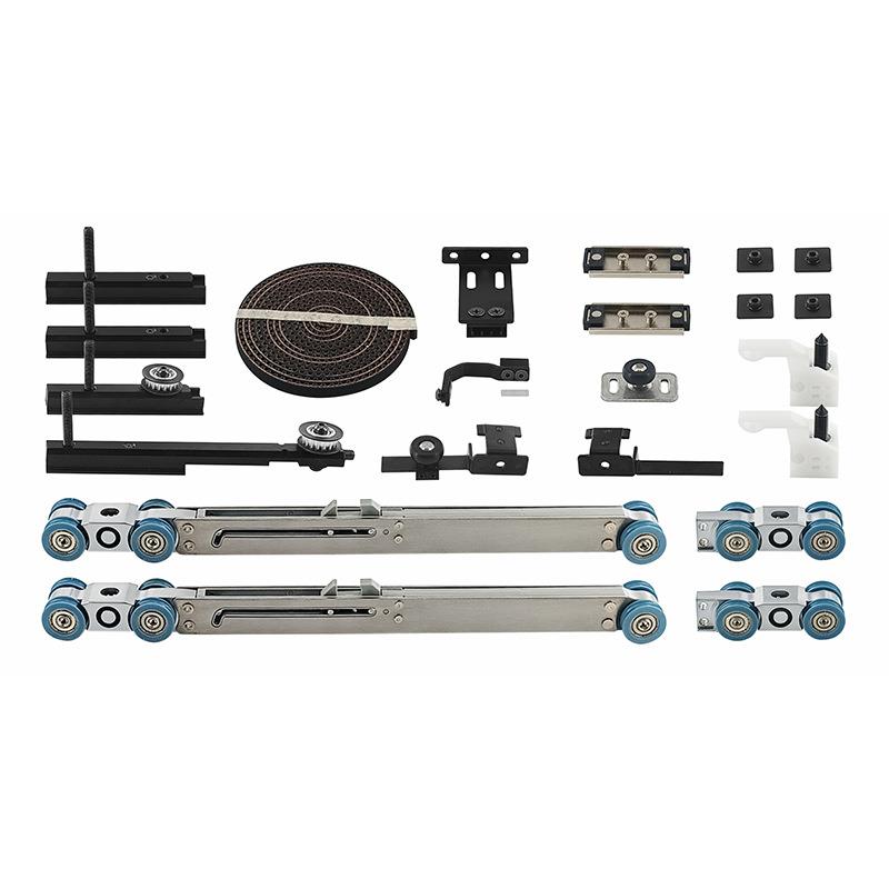 极简重型两联动移门缓冲联动滑轮开放式洗手间移门轨道