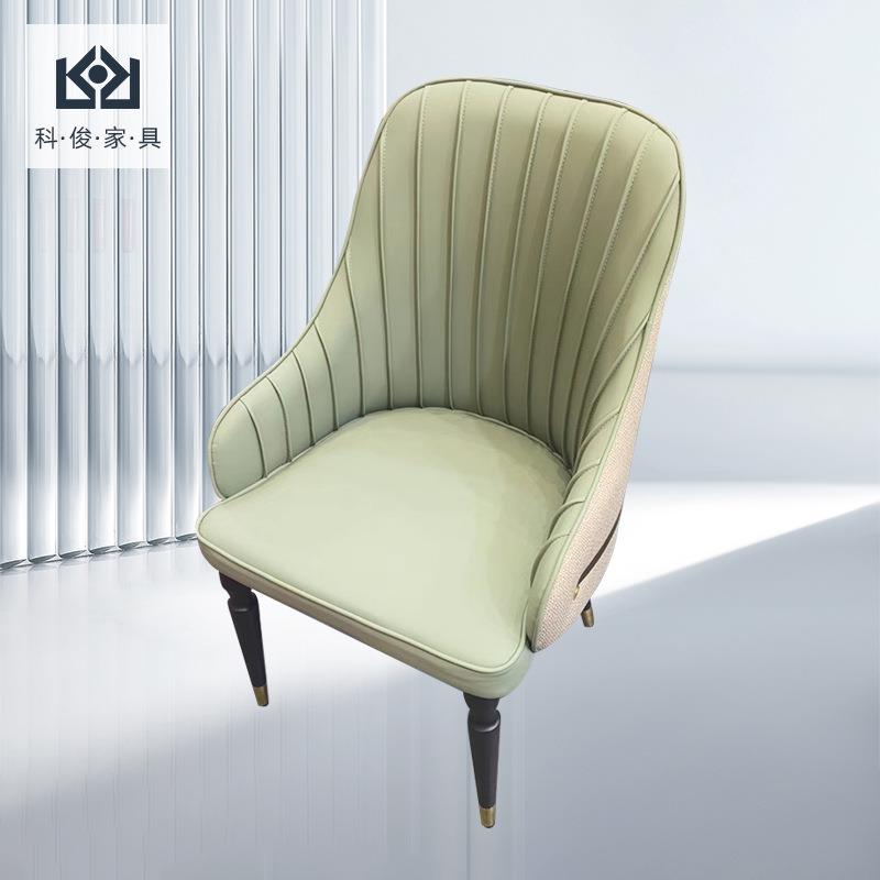 奶油绿家用餐椅靠背电脑椅化妆桌软包化妆椅售楼处样板间洽谈椅