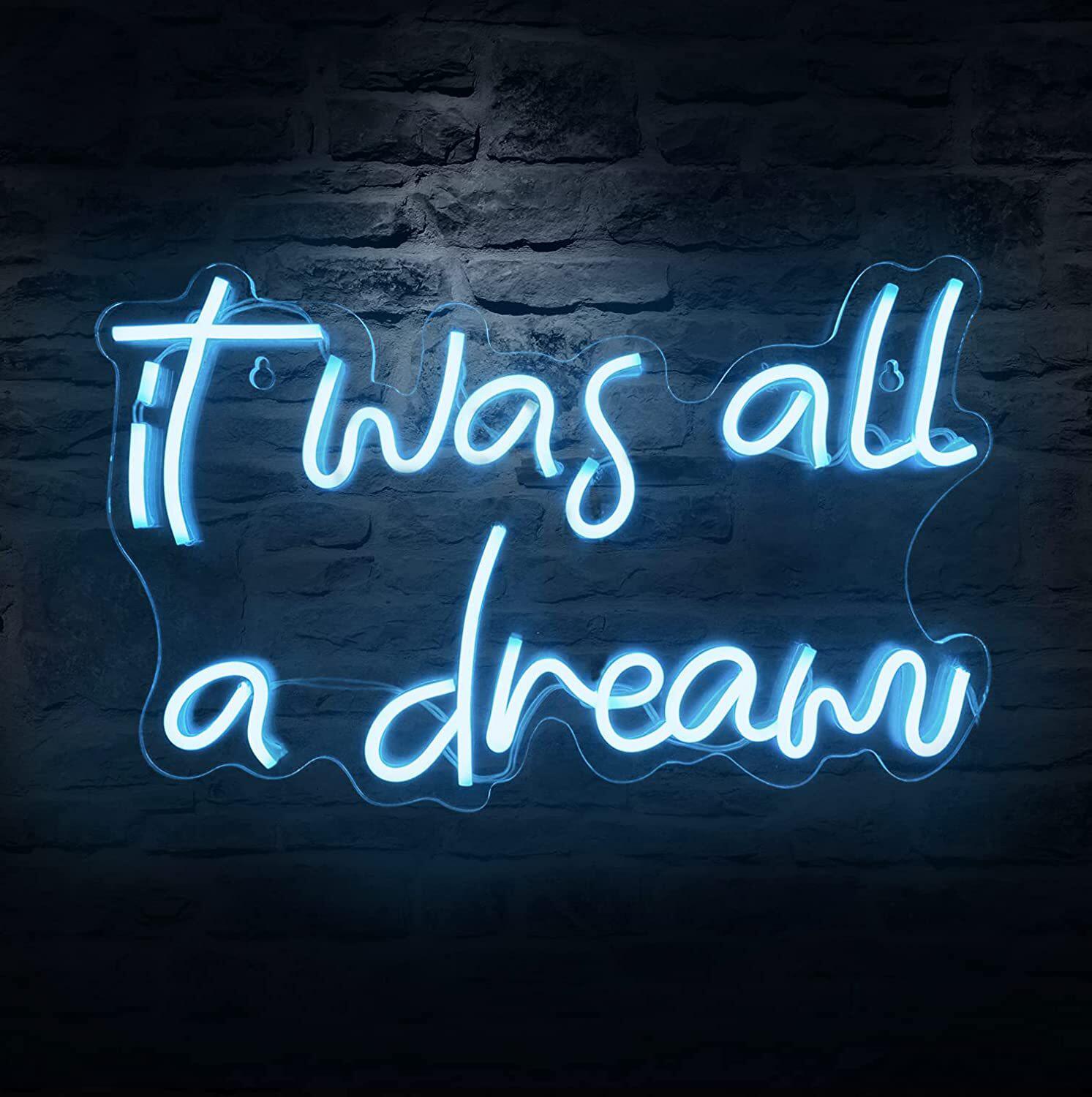 跨境英文字母霓虹灯发光字it was all a dream广告招牌灯外贸灯
