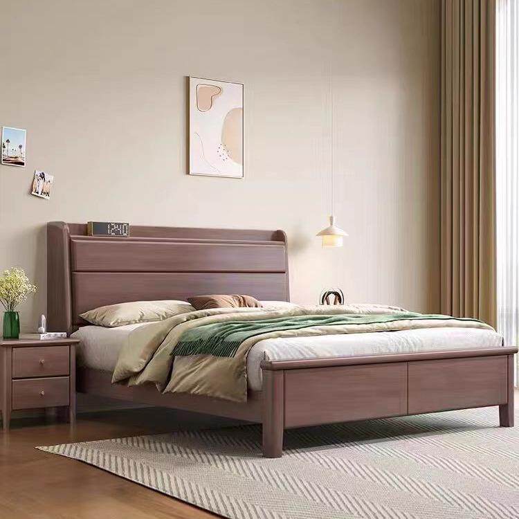 软靠实木床1.8米现代简约北欧1.5m小户型主卧高箱储物双人床婚床