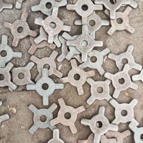 100个十字梅花垫片梅华铁三段铝膜垫方柱扣垫片山型卡螺丝垫片