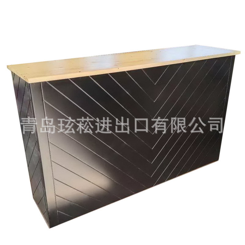 地中海风格实木折叠吧台桌自助吧台户外可折叠吧台桌折叠餐桌台