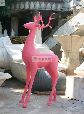 玻璃钢圣诞麋鹿雕塑摆件商场步行街广场售楼处节日美陈装饰鹿雕塑