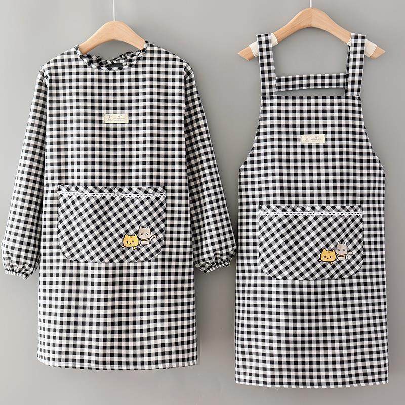 日系家用厨房做饭围裙长袖女可爱时尚防水上班餐饮工作服罩衣围腰,家庭/个人清洁工具,围裙套装,淘宝优惠券,粉丝福利购,淘宝优惠卷