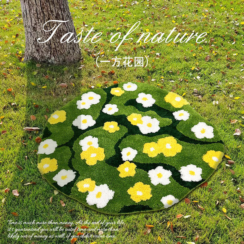 跨境苔藓地毯家用地毯客厅耐脏易打理植绒地垫加厚卧室床边毯批发