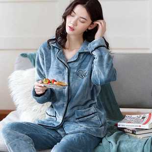 新款 厂家现货珊瑚绒冬季 睡衣女士加厚保暖家居服可外穿量大从优