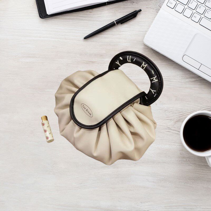 懒人化妆包大容量便携旅行收纳袋抽绳束手提皮质R洗漱护肤品收纳