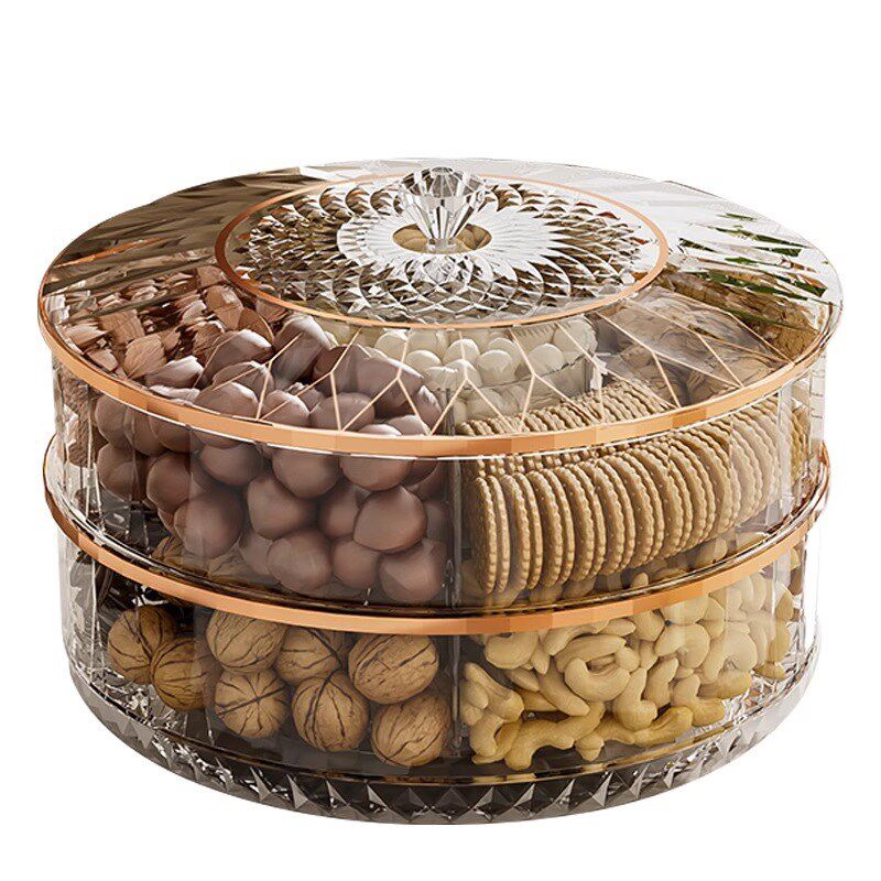 果盘家用干果盘i密封防潮分格客厅茶几糖果坚果瓜子干果收纳盒