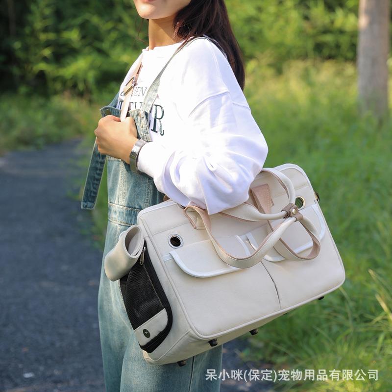 厂家热销新款透气斜挎猫包外出便携宠物包户外手提包折叠猫笼子