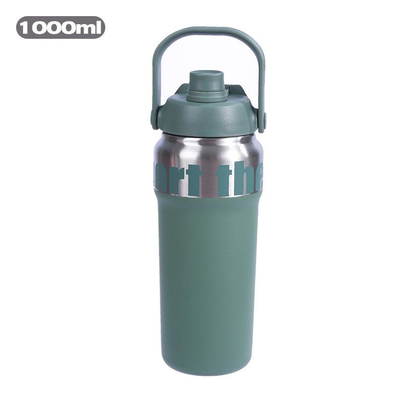 运动水壶 大容量k手提便携水杯双层真空高颜值随手吸管杯子 保温