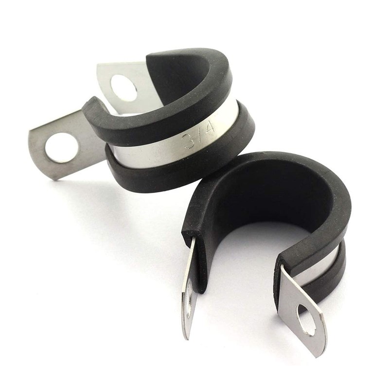 202350只盒装胶条卡箍 304不锈钢连胶卡箍 橡胶喉箍 R型软管夹套