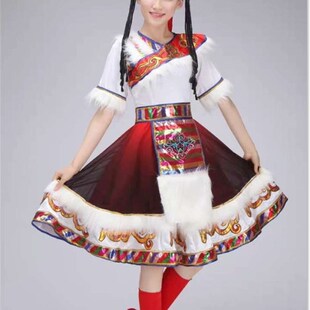 极速新款 内蒙古草原拉萨少数民族演出 儿童西藏舞蹈表演服藏族水袖