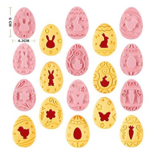 好货6/8/9pcs Easter Rabbit Biscuit Mold Plastic Bunny Egg