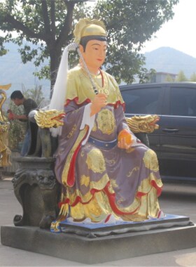 好货树脂佛像玻璃钢 鎏金彩绘1米6老母佛像 贴金土地老母 碧霞元