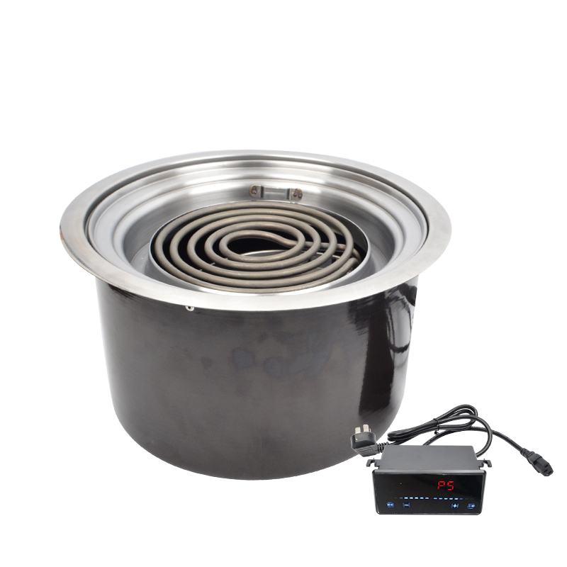 韩式商用烧烤炉电发热管蚊香烤肉炉烤锅上排烟嵌入式不粘锅自助炉