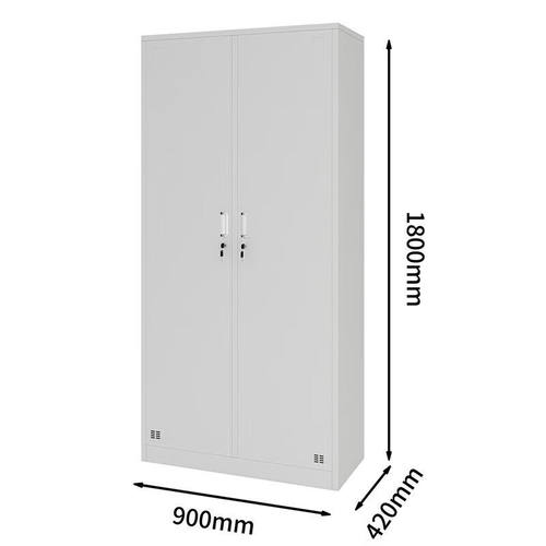 二门更衣柜员工柜宿舍衣帽带锁铁皮柜铁柜子厚钢置物柜2门