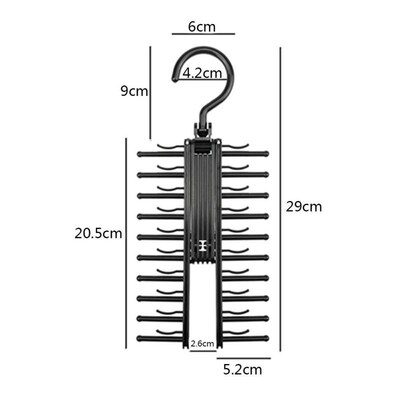 极速20 Rows of Non-slip Tie Silk Scarves Clips Rack Holder T