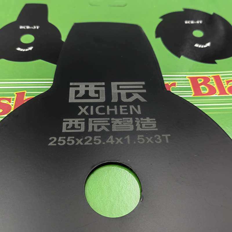 西辰背负侧c挂式割草机刀片具配件1.5mm黑色3T锰钢三齿刀片