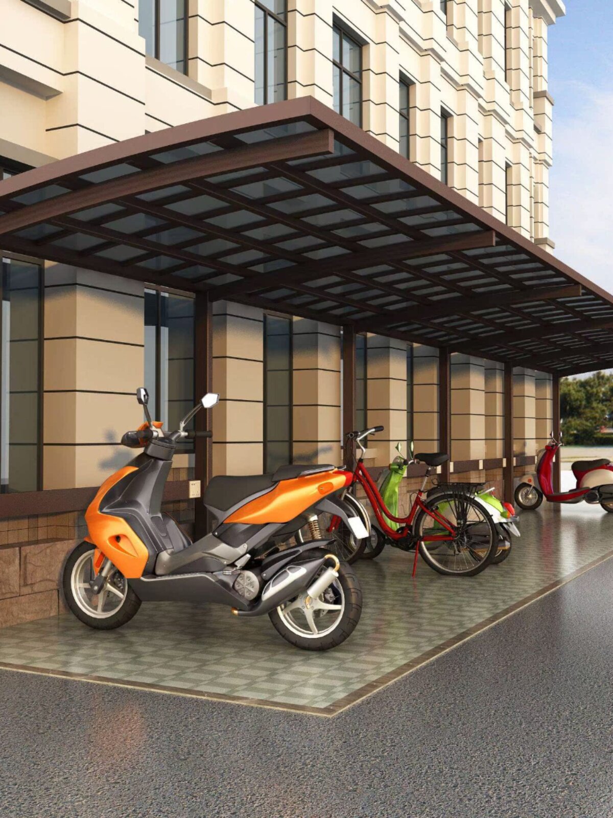 铝合金车棚户外停车棚充电桩雨棚单位小区电动车遮阳棚自行车棚