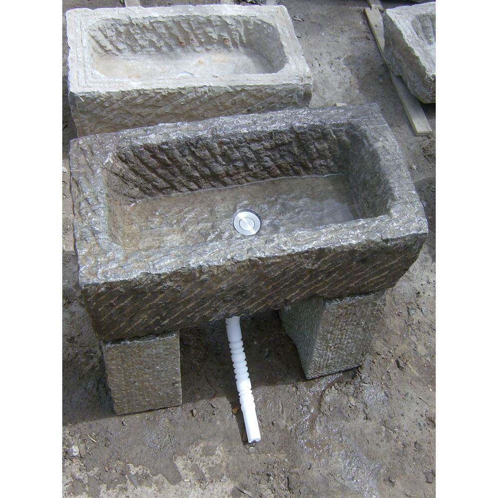 青石老石槽农村老石雕水池养鱼户外石头洗手盆旧牛槽马槽流水水景