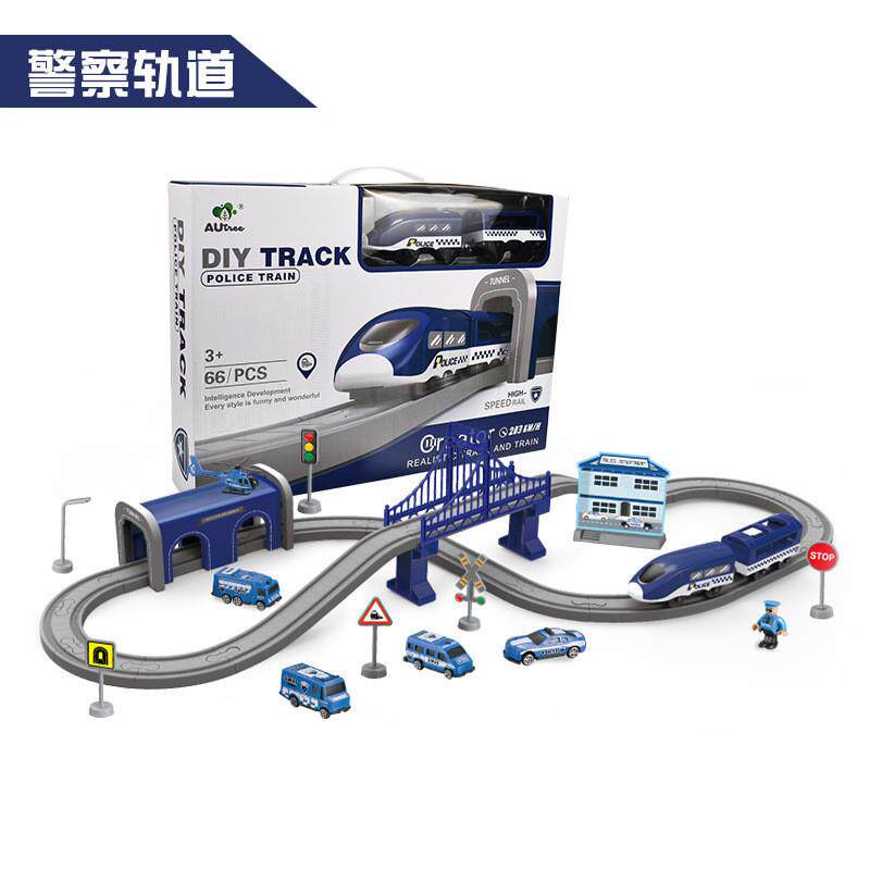 DIY RAIL CAR KIDS TOYS EDUCATIONAL BUILDING BLOCKS TRACK MAGNETIC TRAIN THEME SET