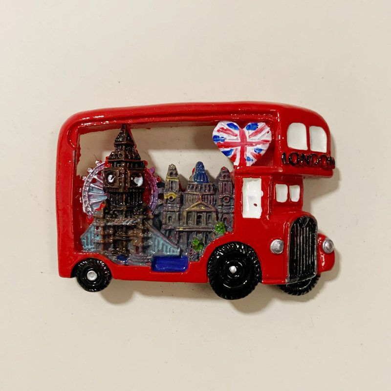 英国伦敦大本钟大巴车立体彩绘冰箱贴磁贴世界城市旅游纪念品礼物