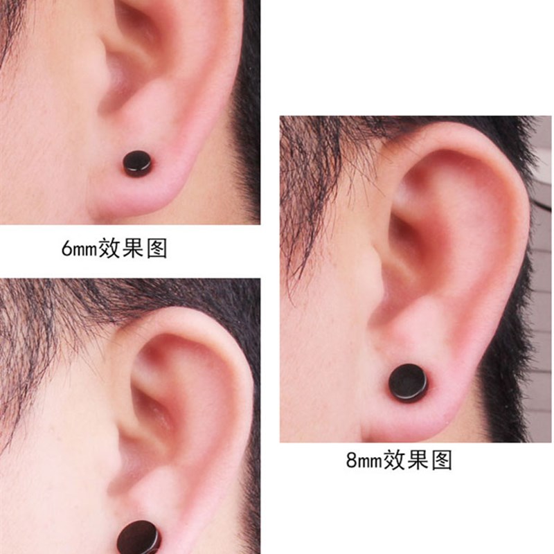 新品男生耳钉无耳洞假耳环耳夹男潮无洞无孔耳扣耳饰嘻哈酷炫钛钢