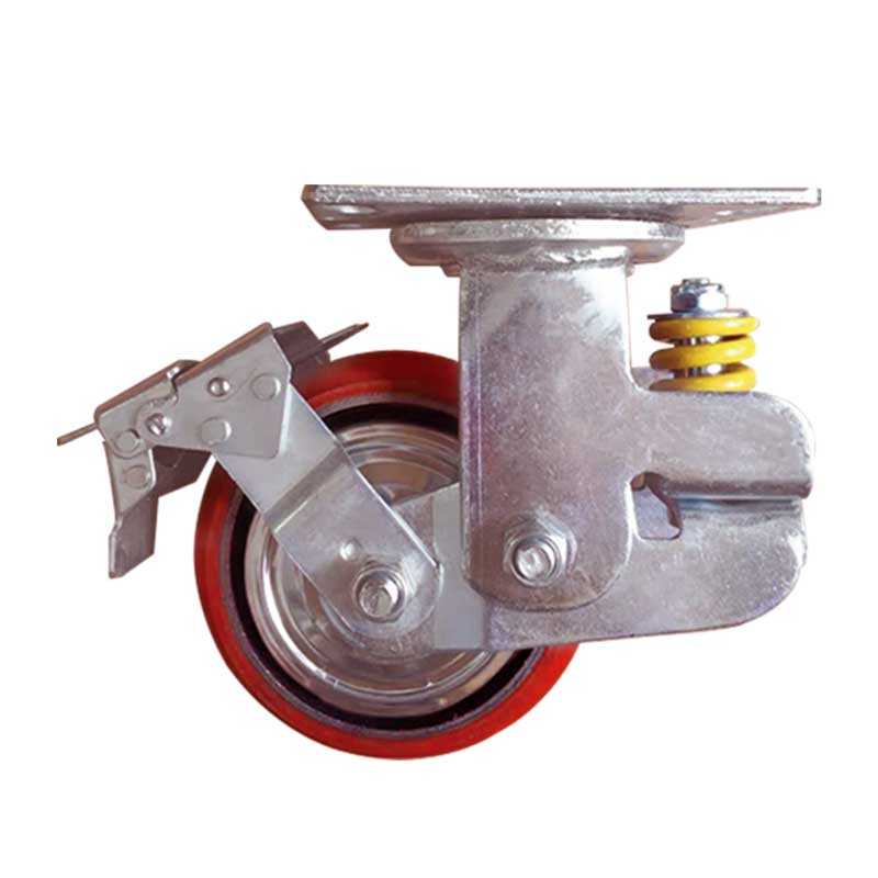 6寸重型万向轮8寸橡胶轮4带刹车减震脚轮小推车轮子静音轮聚氨酯5