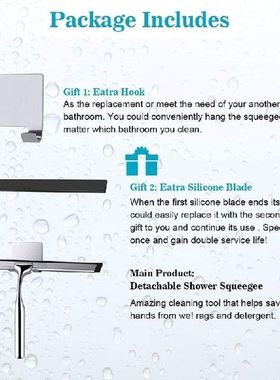 Shower Squeegee,Window Wiper Stainless Steel Window