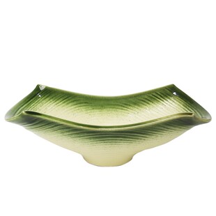 日本进口陶瓷池坊大花盘 日式简约手作船型花盆花器器皿桌面摆件