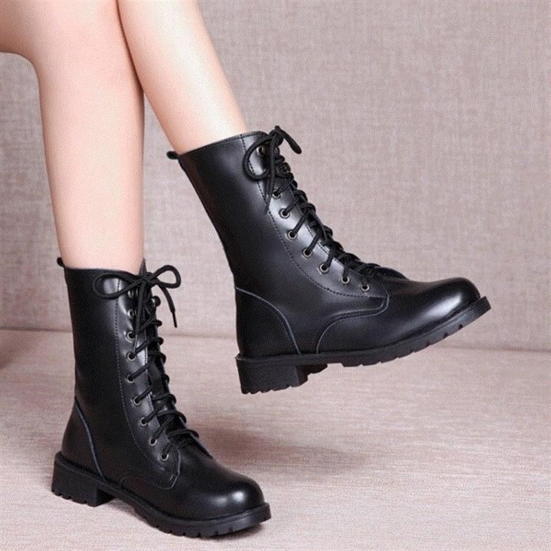.womens vintage combat army punk goth ankle shoes biker boot