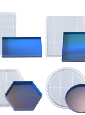 Big Size Geometric Tray Silicone Mold Round Square Rectangul