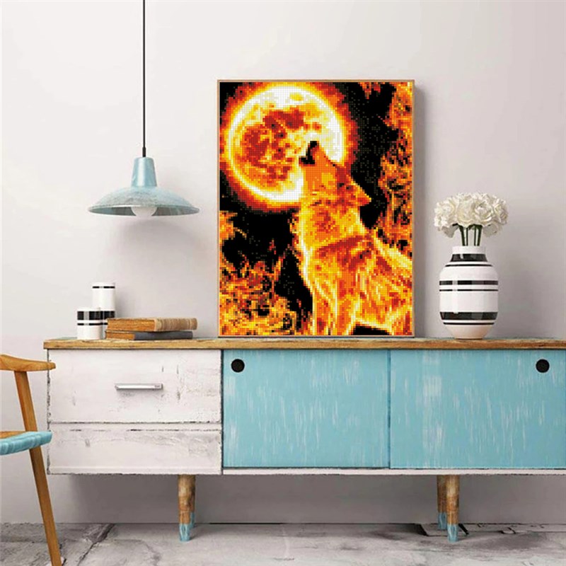 Animal 5D Diamond Painting Wolf Cat Tiger Diamond Mosaic Ani