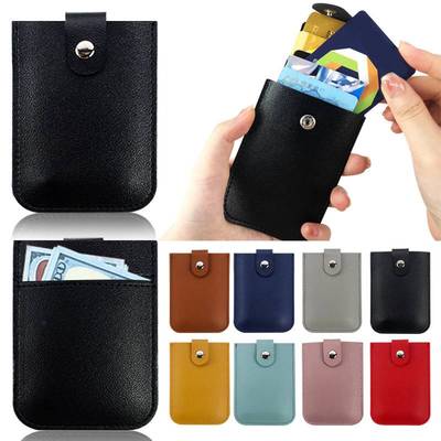 Business Card Holder for Women Simple PU Leather ID Bus