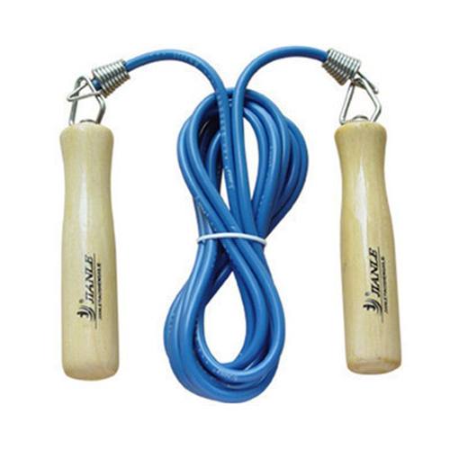 健乐跳绳96D成人男女生儿童学生乐木质手柄不缠绕结实橡胶跳神子