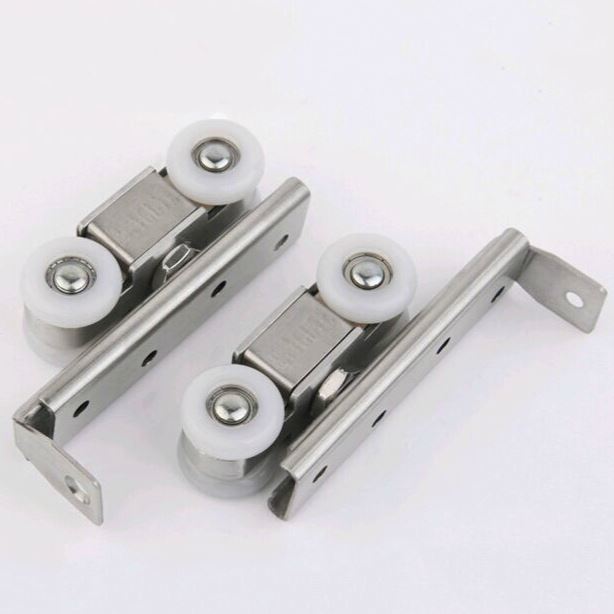 。 不锈钢移门滑轮拉门吊轮静音自动清洁吊轮轨道滑轮4轮吊滑