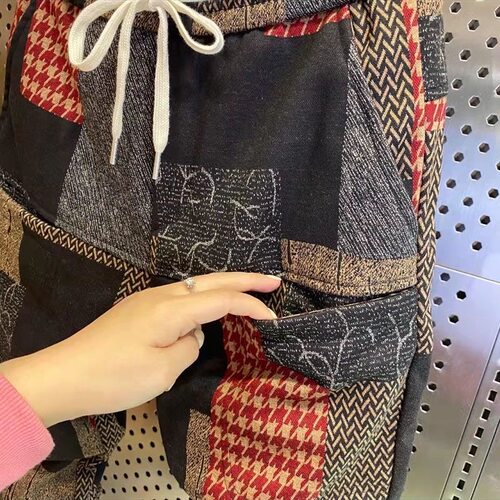 好货Winter Autumn Fashion Mens Harem Joggers Patchwork Ankl