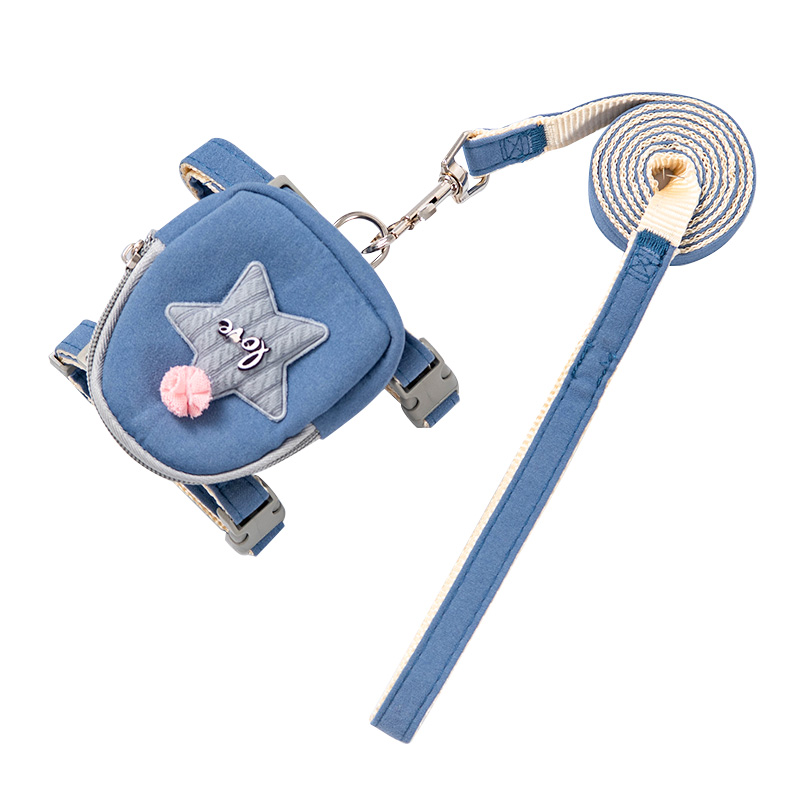 猫咪牵引绳可爱揹包工字防挣脱遛猫绳猫链子外出专用胸抱婴袋猫绳