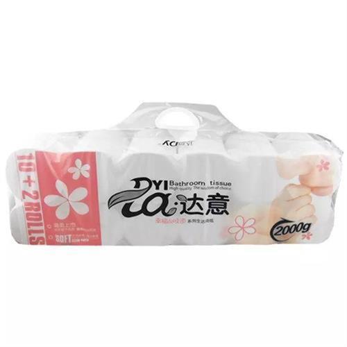 达意卷筒卫生纸无芯卫生纸实惠装家用厕所纸妇婴用空芯卷筒纸4层2