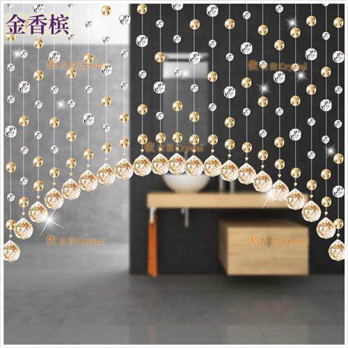 依古拉拱形水晶珠帘水晶珠帘卧室门帘成品新款客厅隔间玄关弧形02