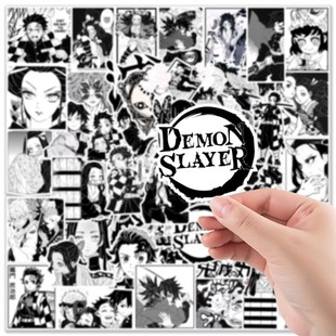 Slayer Black Bike DIY Stickers Demon White and Anime 50PCS