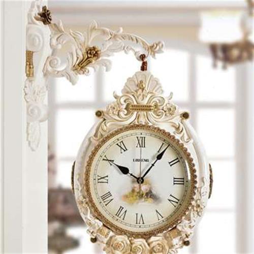 双面挂钟客厅欧式大气静音钟表创意家用大挂表时尚时钟装饰石英钟