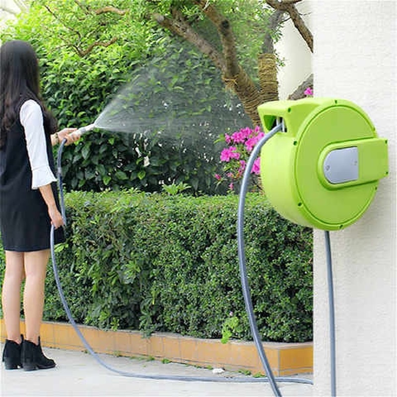 自动伸缩水管车浇花水管收纳架10米水管软管喷头家用卷管器挂墙壁