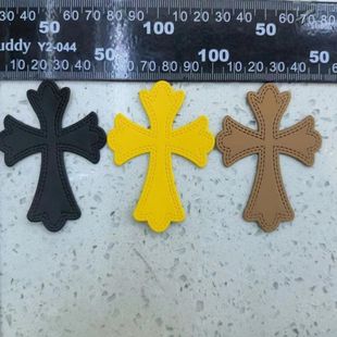 服装辅料克罗黑黄咖色皮标