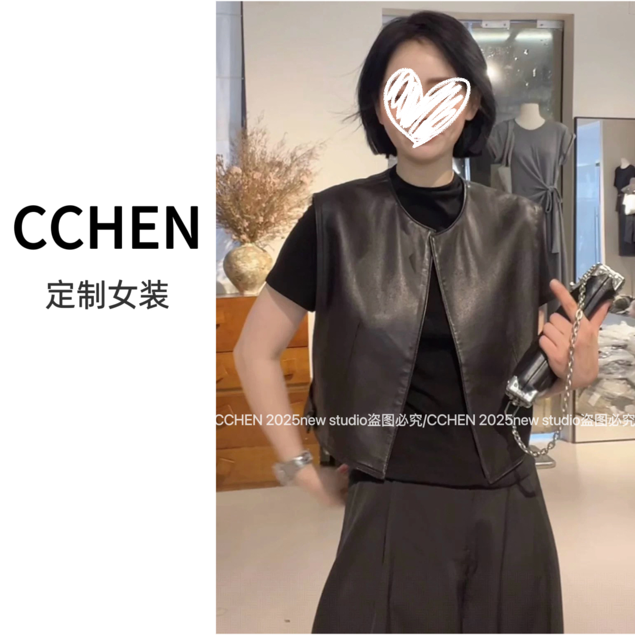 2025秋新款马夹女修身小短款坎肩百搭马甲无袖背心外套