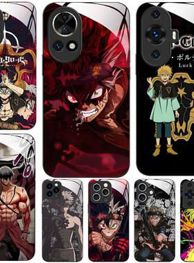 玻璃手机壳适用华为Nova13 12 11SE 10pro ultra 黑色四叶草