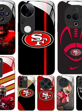 玻璃手机壳适用VIVO Y300 Y200 Y100X70X80X90X100X200 旧金山49人突袭者橄榄球